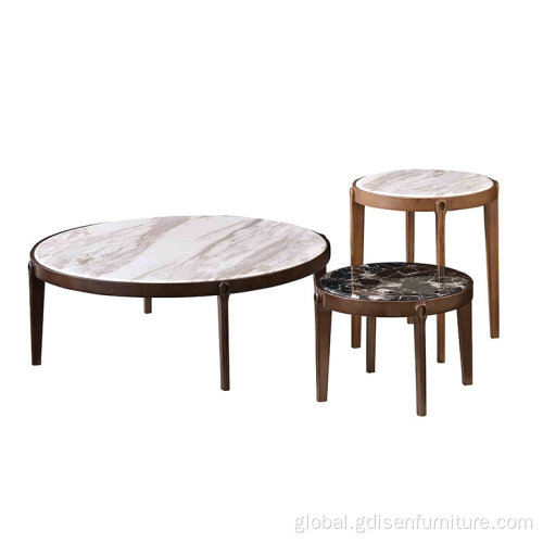 Wooden Coffee Table with Marble solid Wood Tea Table Set Customized Tea Tables Supplier